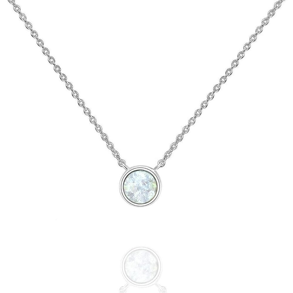 14K Gold Plated Created White Opal Necklace | Opal Necklaces for Women